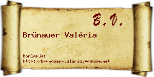 Brünauer Valéria névjegykártya